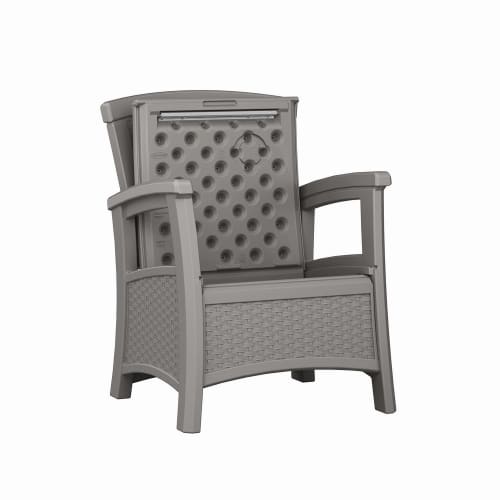 Suncast Commercial Elements Club Chair with Storage Dove Gray